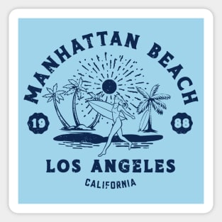 Vintage Manhattan Beach Surfing // Retro California Beach Los Angeles 1988 Sticker